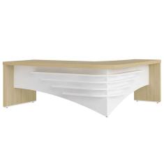 Mesa Diretor Em L Lado Esquerdo 200x180cm Corp A06 Carvalho/branco - Mpozenato