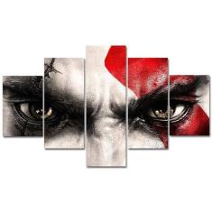 Quadros Decorativos 5 Peças God Of War Kratos Para Sala - KYME