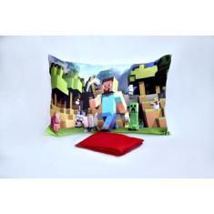 Jogo de Lençol Solteiro 2 Peças com Elástico MInecraft - Santos Enxova