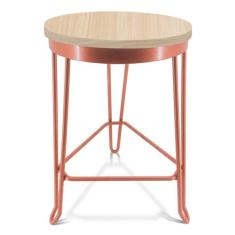 Banqueta Banco Baixo Guatemala Estilo Industrial - Cobre/Jade - Genus 