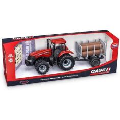 Trator Case com Pneus  de Borracha Mais Implementos - Usual Brinquedo,