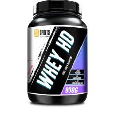 Whey 100% HD (WPC, WPI E WPH) 900g SPORTS SUPPLEMENTS, Morango