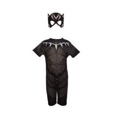 Fantasia Roupa Infantil Pantera Negra Com Máscara - Bililika, Preto, P
