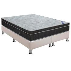 Cama Box King: Colchão Molas Ortobom Nanolastic Light + Base Crc Courano Branco(186X198)