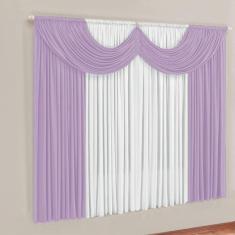 Cortina Montreal 2 Mts Em Malha Janela Sala Quarto Lilás