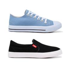Kit 2 Pares Tênis All Colors e Casual Slip On Iate + Palmilha Com Bolh