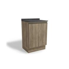 Balcão De Cozinha Maxxi G742 1 Porta C/ Tampo Nogal/cinzel - Kappesberg