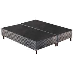 Cama Box Base Universal Queen Sommier Rústico Bordado Gray (158x198x30) - Paropas