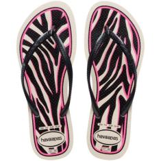 Chinelo Havaianas Feminino SLIM Animals 35/6 Bege Palha PAR