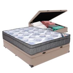 Cama Box Baú Bege Ortobom Colchão Iso Molas E Pillow Viúvo Bege