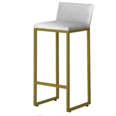 Banqueta alta luxo dani com encosto - base metal dourado - JOTABE, BRA