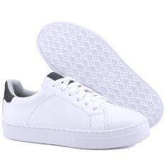 Tênis Casual Mr. Gutt De Couro Liso Branco, Branco, Preto, Mulher, 38