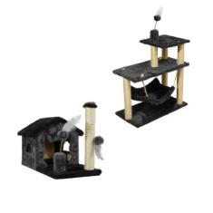 Casa Para Gatos Dois Andares Sem Rede E Brinquedos  Plataforma 3 Andar