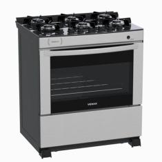 Fogao 6 Bocas Venax Delplus Vitreo Bl Inox Gas Glp