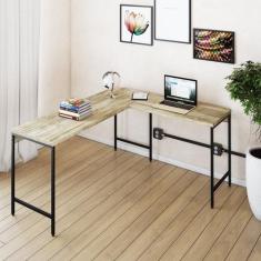 Escrivaninha Mesa Escritório em L Estilo Industrial 150x140cm Active -