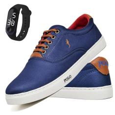 Tênis Spatenis Masculino Leve em Lona Com Relógio Digital do 37 ao 46 Kit-Masculino