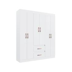 Guarda Roupa Solteiro CR35210 6 Portas de Bater 2 Gavetas MDP Branco Multimóveis