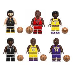 Boneco Jogador Basquete Nba Lakers Bulls Warriors Blocos De Montar