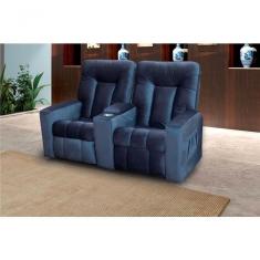 Poltrona Do Papai Reclinável Dupla Jetta - Veludo Chumbo
