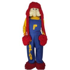 Fantasia Fofão Completo,Cabeleira Média,Fibra,Trenzinho da Alegria,Mas