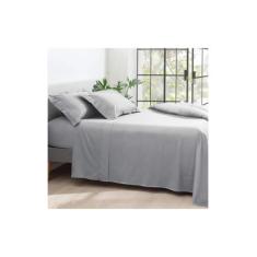 Lençol Solteirão Kacyumara Satinee 300 Fios Acetinado, U, PRATA