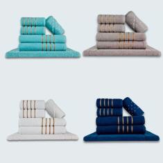 Jogo De Toalhas 24 P?s Cole??o Montreal 100% Algod?o Vd+cz+br+az