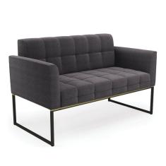 Sofá Namoradeira 2 Lugares Industrial Preto Elisa Bouclê D03 - D`rossi Cor Grafite