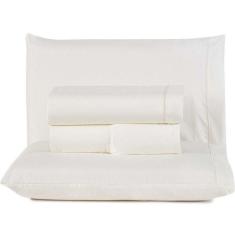 Jogo De Lençol King Top Line 180 Fios 4 Peças - Marfim - Dona Zeze