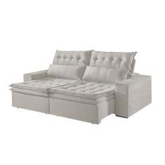 Sofá 2 Lugares Retrátil E Reclinável Martins M-118 Veludo Creme