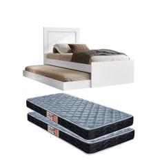 Cama Solteiro Com Auxiliar Bicama Luara Quarto Compacto Design Moderno