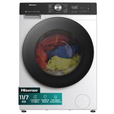 Lava e Seca Hisense 11/7kg WD3S11 com Motor Inverter, Controle Wi-Fi, 13 Programas de Lavagem e 3 de Secagem, Painel Touch - Branca 