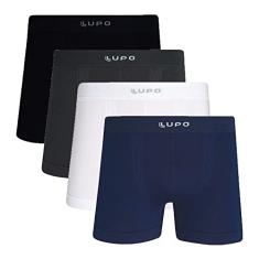 Kit Com 4 Cuecas Boxer Lupo Microfribra Sem Costura Adulto Box Masculina 436