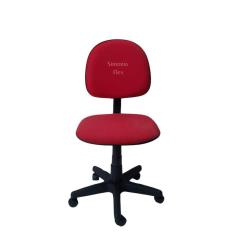 Cadeira executiva giratoria pistão a gás  com base de ferro tecido vermelho