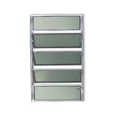 Janela Basculante de Alumínio 100x100cm com Vidro Boreal Anodizado Plus Brimak Brilhante