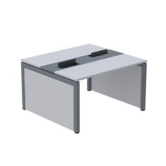 Mesa de Plataforma Dupla para 2 Pessoas Corporativa 140x120/2p Cinza/Grafito