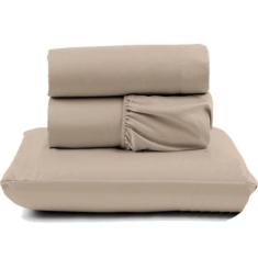 Jogo Lençol Pratik Peletizado Solteiro 3 Peças Barato Avelã - Casa Sho