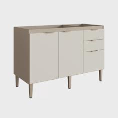 Balcão para Pia 120cm 3 Portas 2 Gavetas Carol