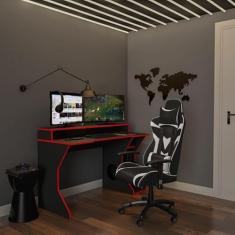 Cadeira Gamer Smartness Preta e Branca