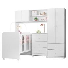 Quarto Bebe Sophia 100% MDF Berço Rodizio Cômoda roupeiro - PETERNELLA