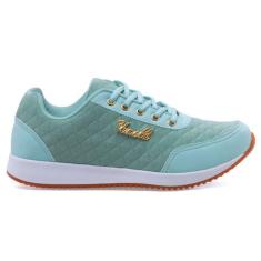 Tênis Feminino Leve Para Caminhada Academia - Vanelli, 37, Verde, Água