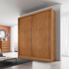 Guarda Roupa Solteiro Istambul 2 Portas de Correr 3 Gavetas MDF Cumaru Clic Móveis