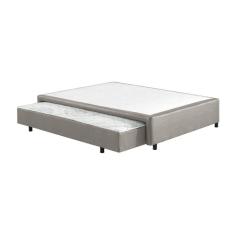 Base Box Sommier Casal com Cama Auxiliar Ecoflex 36x138x188cm Cinza