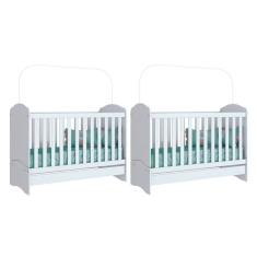 Berço Infantil Bala de Menta 3 em 1 (2 Un) Branco - Henn