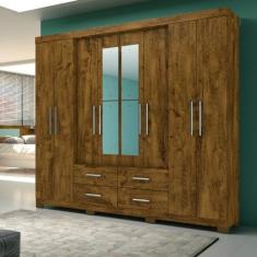 Guarda Roupa Casal San Lorenzo 8 Portas 4 Gavetas Com Espelho Moval, C