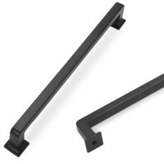 COTYKILEY Pacote com 10 puxadores de armário de cozinha pretos foscos de 192 mm puxadores de armário puxadores de porta de armário de cozinha ferragens de armário puxadores de gaveta puxadores de