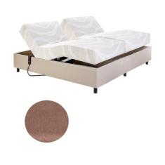 Cama Casal Centauro Suéde Marrom 140x200x64 cm Pilati