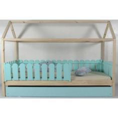 Bicama Montessoriana Solteiro Casinha Colorida Madeira Maciça Pinus - 