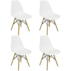 Kit 4 Cadeiras Charles Eames Eiffel Wood Design - Branca - Magazine Ro