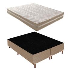 Cama Box Queen com Colchão D33 Quality Duoface 26x158x198cm e Base Júl