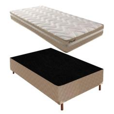 Cama Box Solteiro com Colchão D33 Unique Plus Duoface 14x88x188cm e Ba